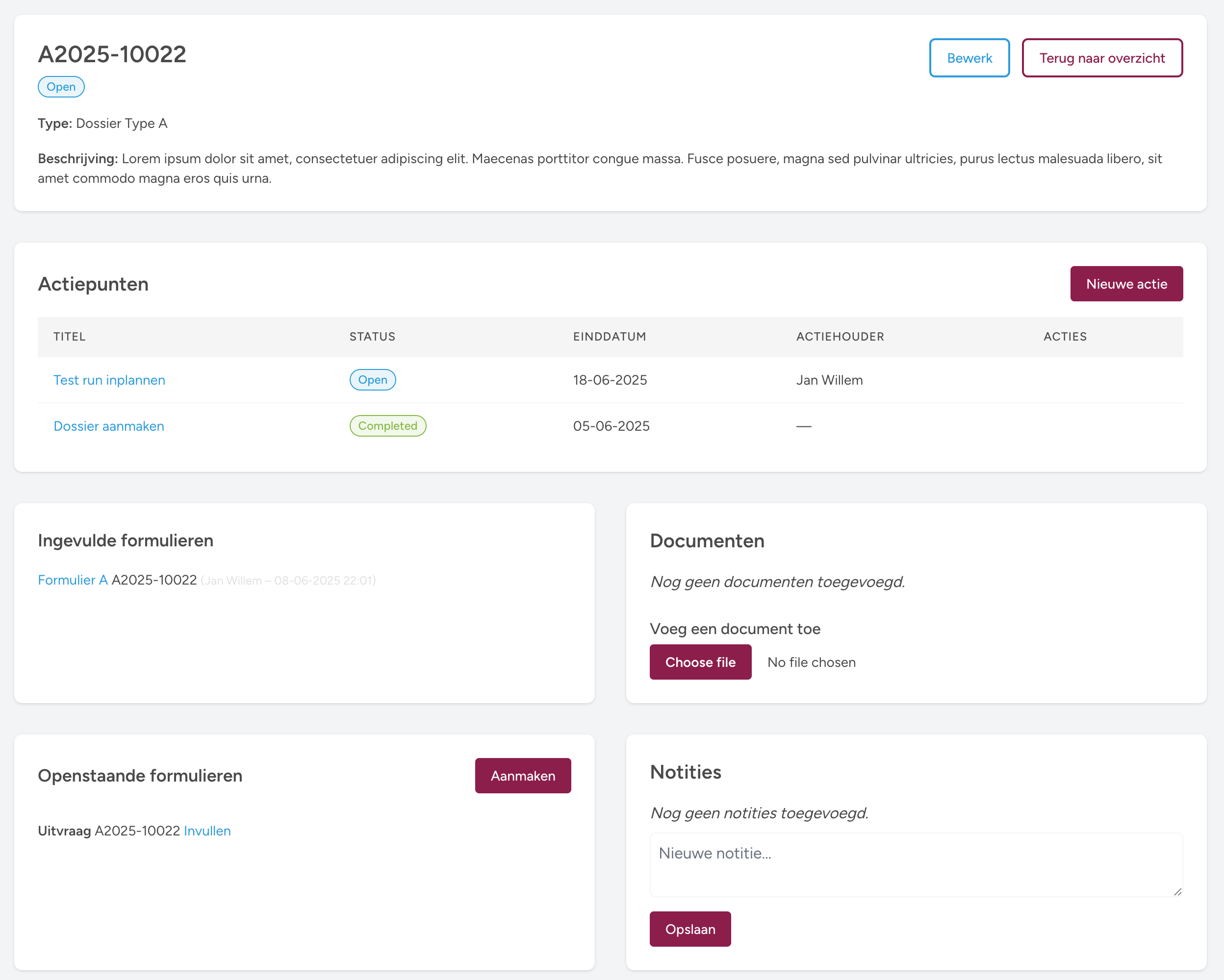 Dossiers screenshot