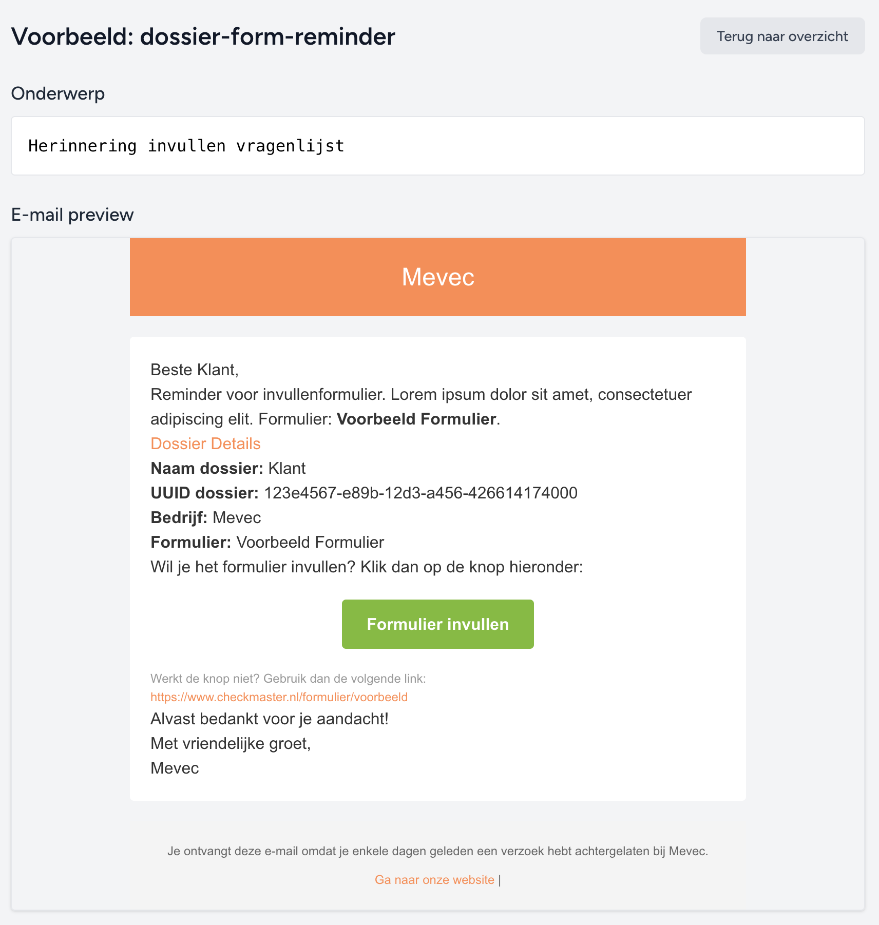 E-mail screenshot